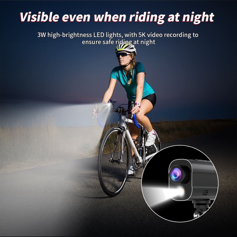LED ışıklı wifi ile bisiklet için aksiyon kamerası