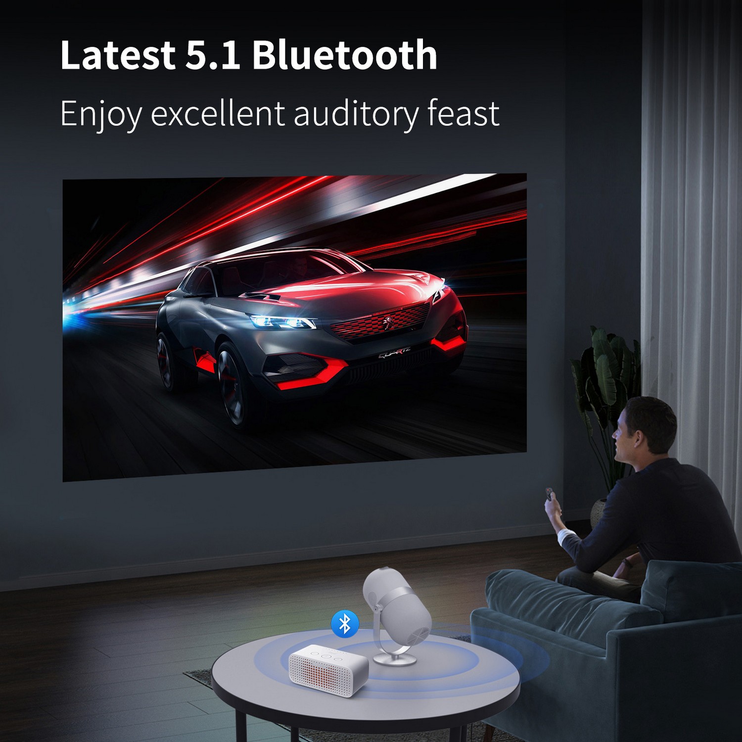 bluetooth wifi projektör mini 4k taşınabilir