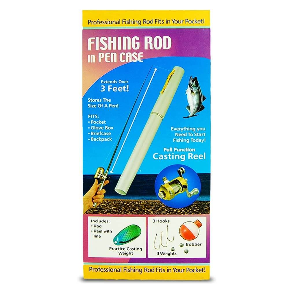 Kalem içinde makara ile balık tutmak için mini kalem oltası - 1 metreye kadar teleskopik
