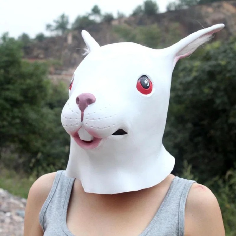 Tavşan - Karnaval maskeleri, yüz maskesi lateks silikon