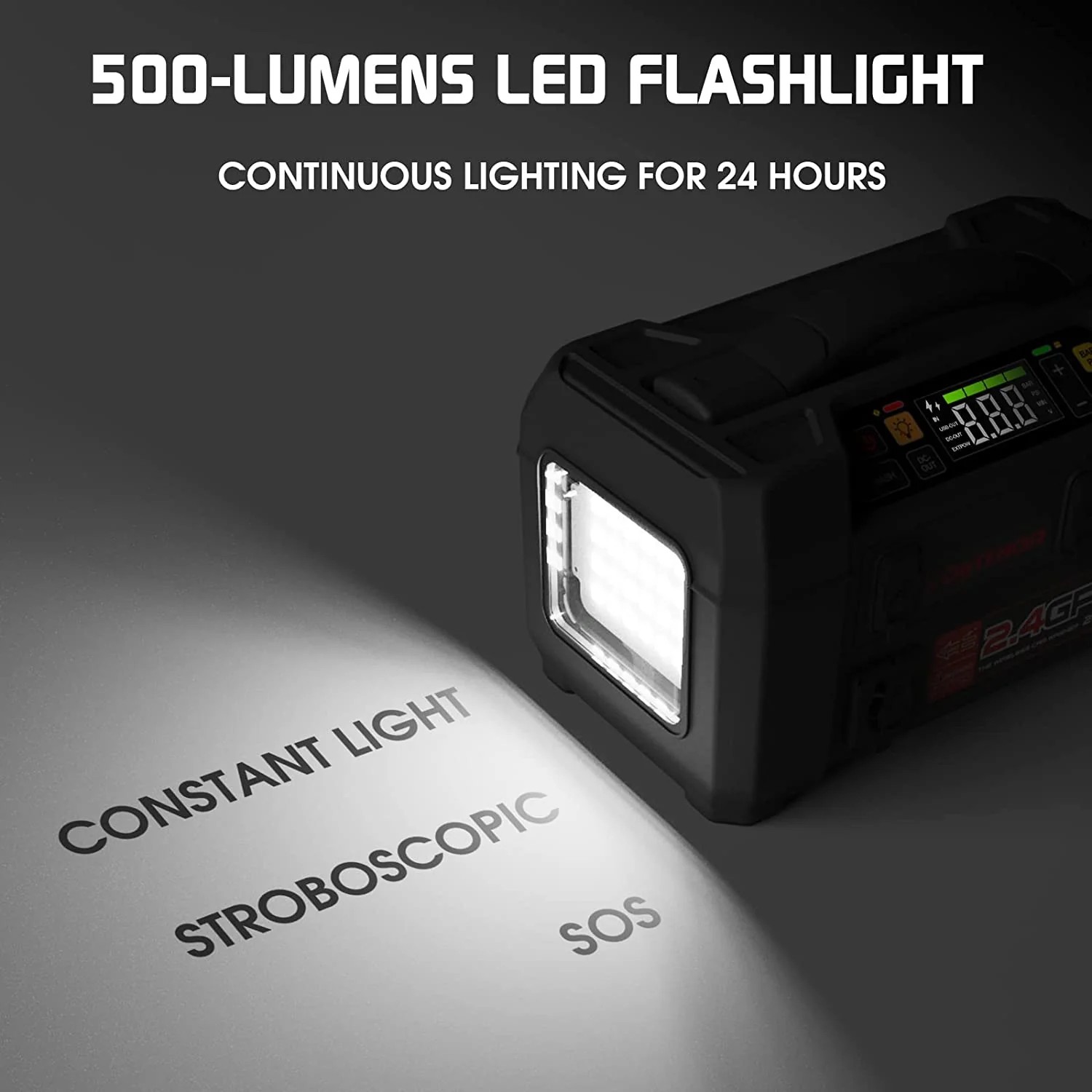 araba marşı 500 lümen LED el feneri + kompresör ve güç bankası
