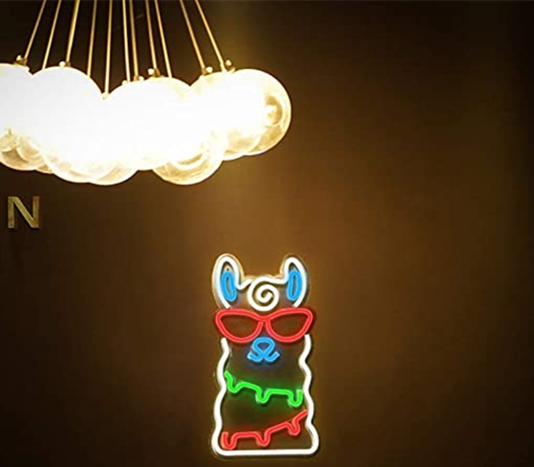 aydınlık lama neon duvar logosu