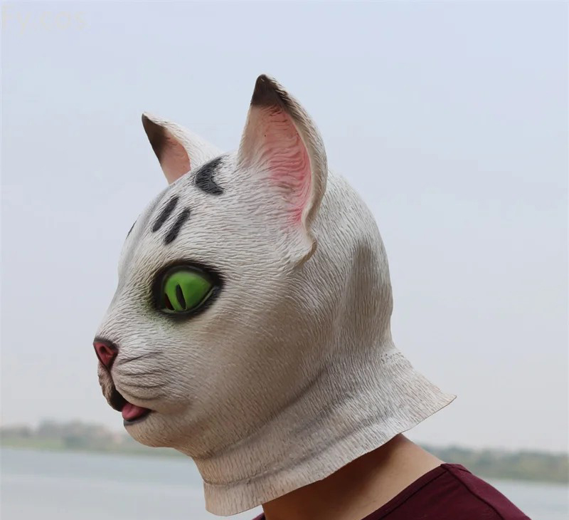 kedi silikon yüz baş maskesi