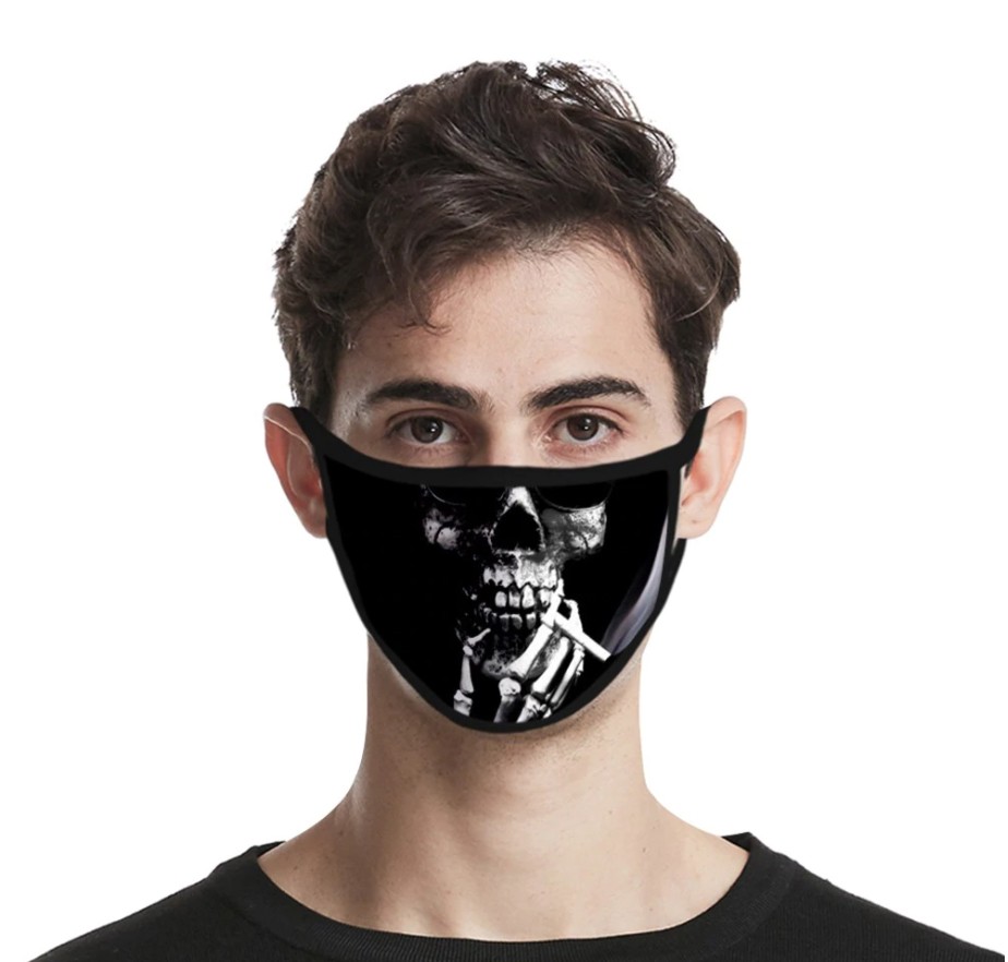 kafatası polyester şeklinde siyah koruyucu maske