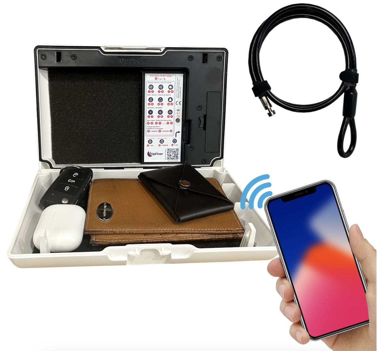 Mobil değerli eşyalar için akıllı taşınabilir kasa UpLock mini kasa