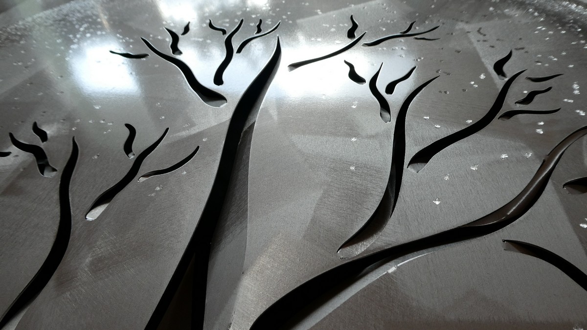 hayat ağacı boyama detayı - metal resim