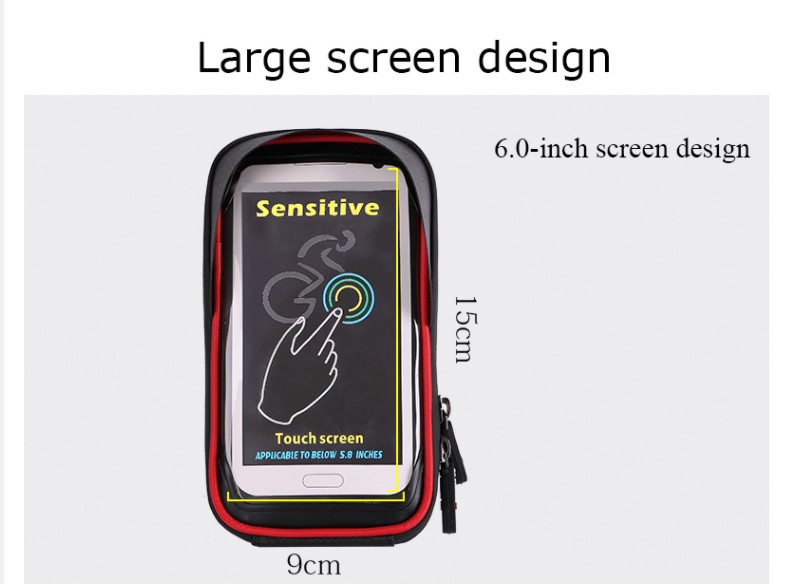 büyük ekran TPU dokunmatik ekranlı bisiklet çantası