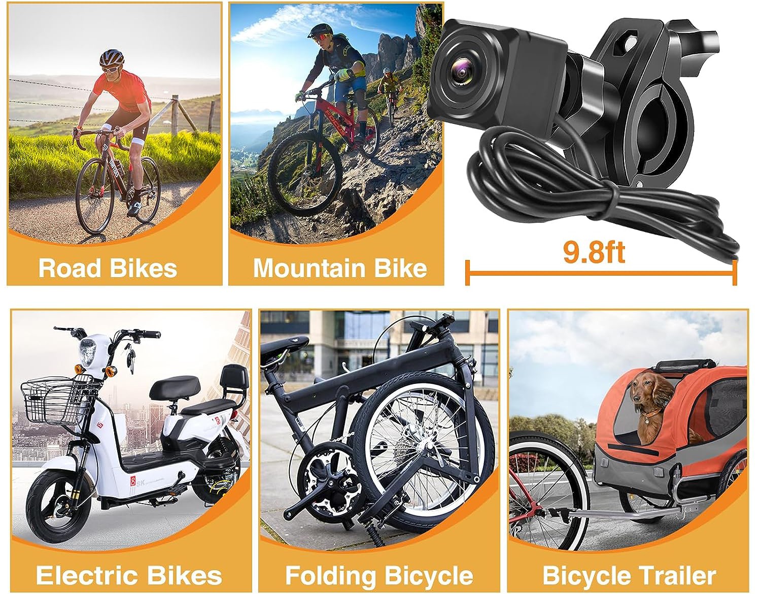 bisikletler için kamera geniş kullanım