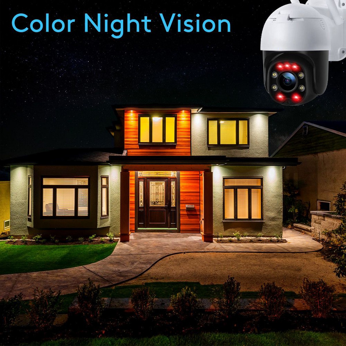 gece görüşlü ip güvenlik kamerası - renkli kızılötesi ledler