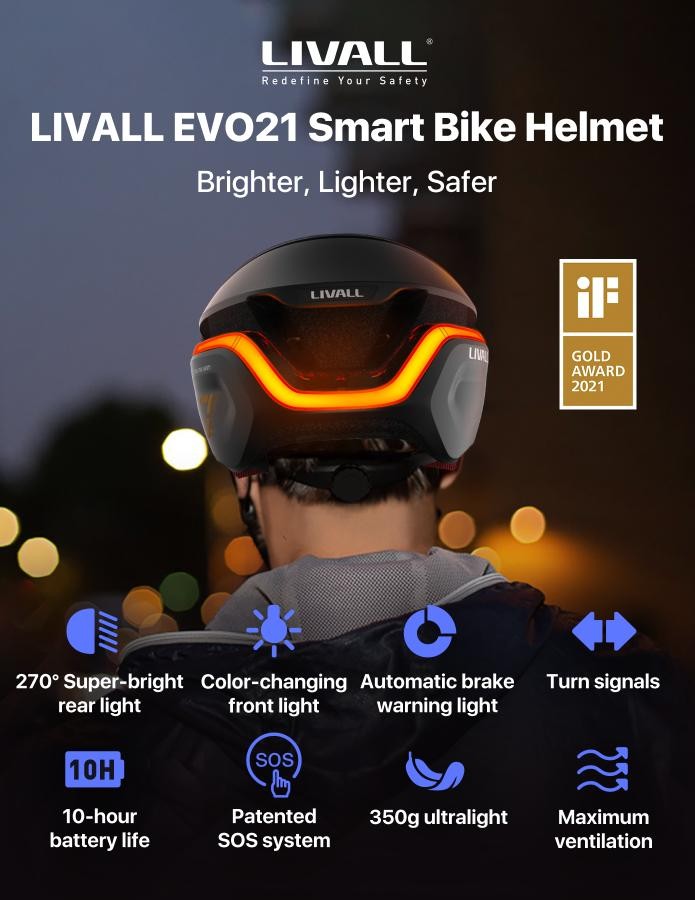 AKILLI bisiklet kaskı - Livall EVO21
