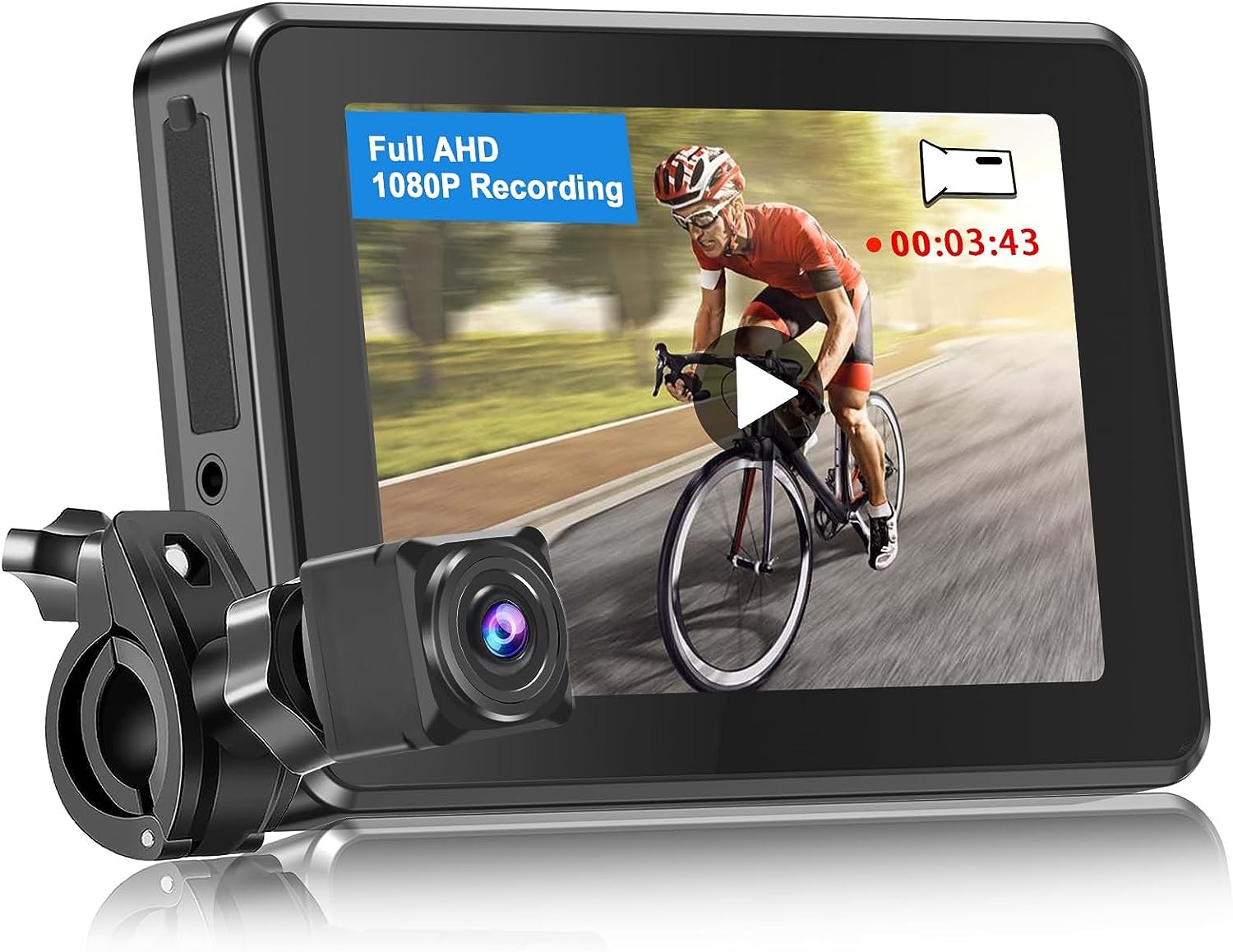kayıt özellikli bisiklet arka görüş kamerası