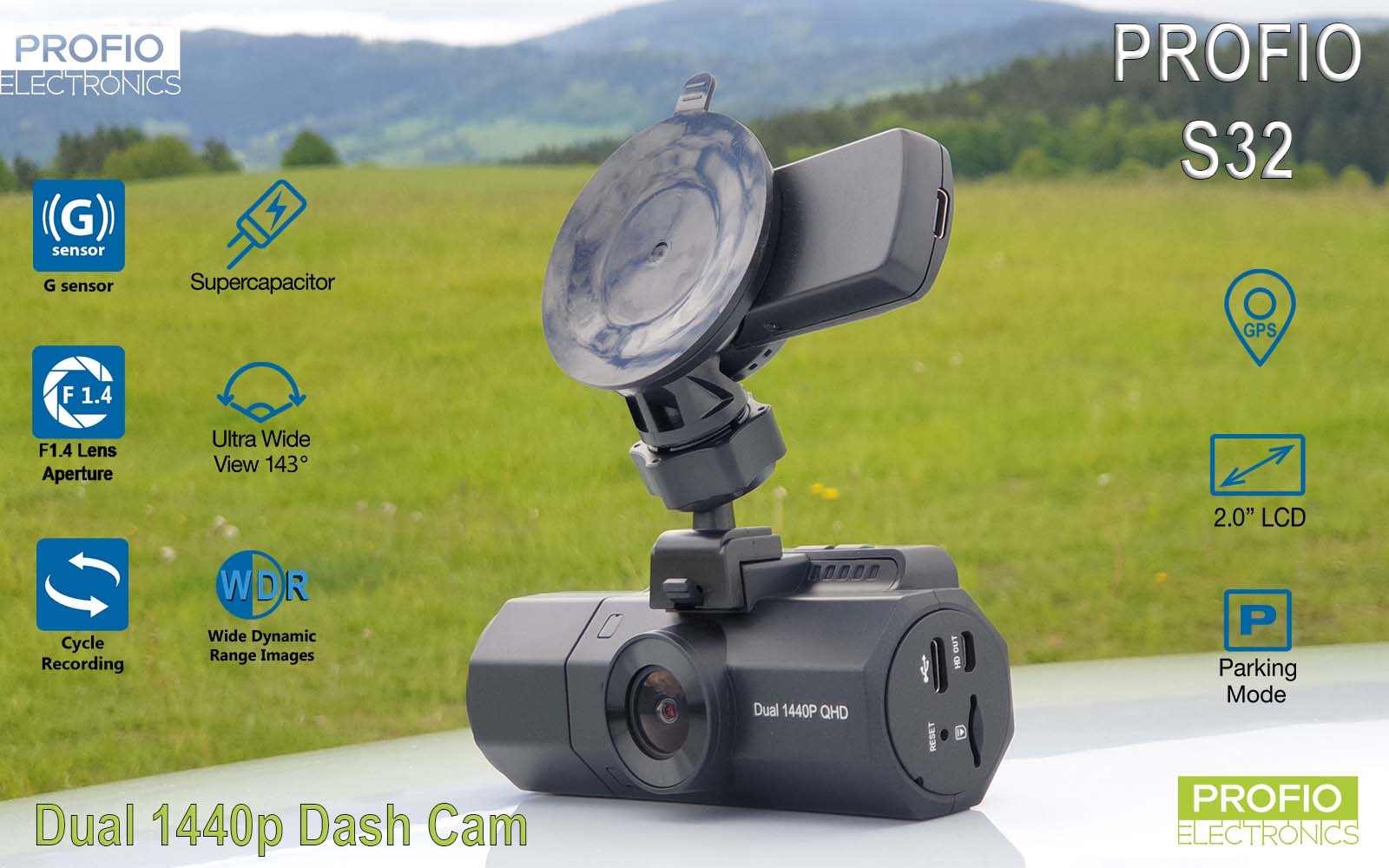 2 kanallı araç kamerası Profio S32