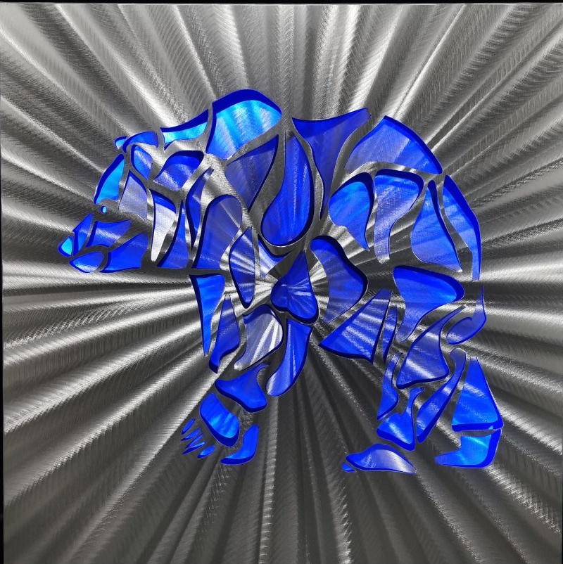 kutup ayısı - LED soyut metal tablolar 3D alüminyum