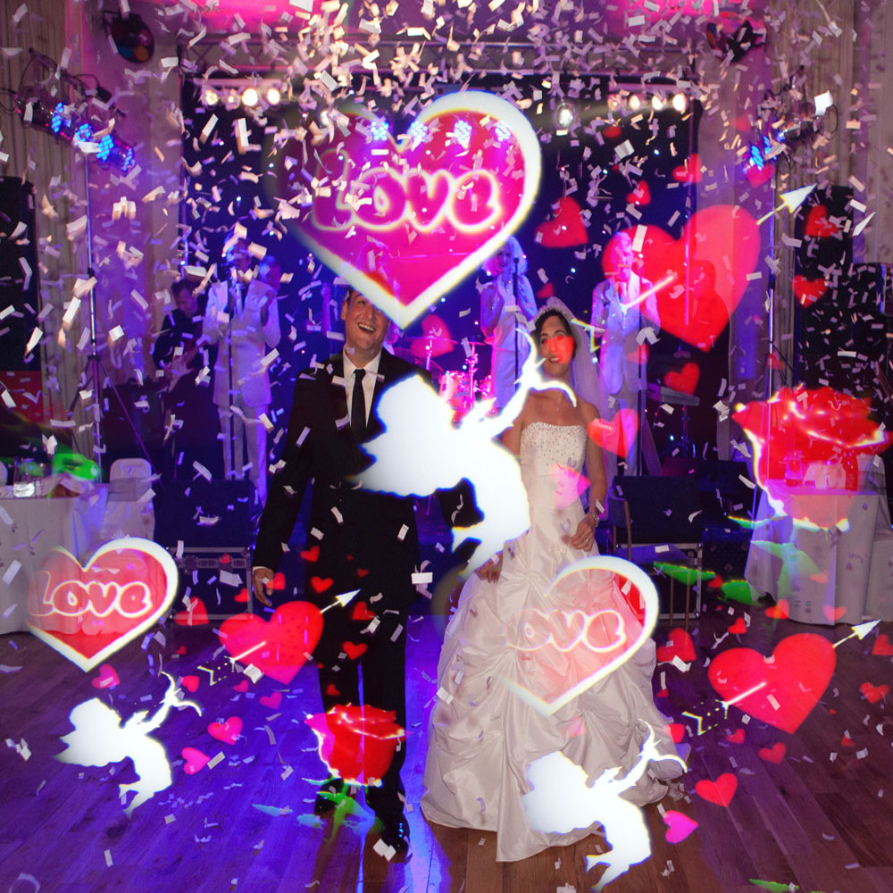 dekoratif led projektör kalp projeksiyonu, melekler, aşk