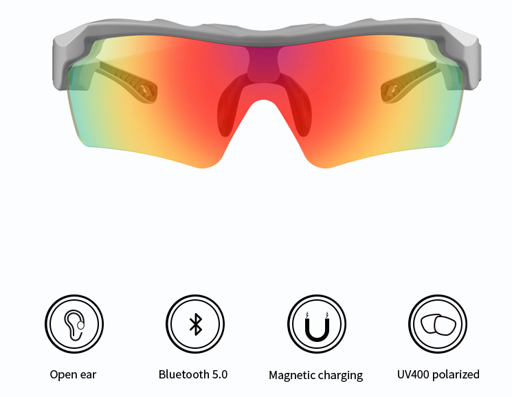 Bluetooth destekli spor için akıllı bisiklet gözlüğü