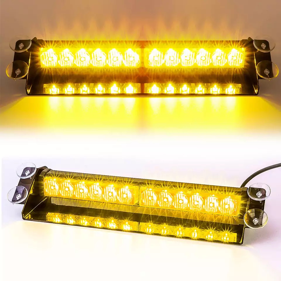 Araba için ikaz LED ışıkları yanıp söner 24 LED beyaz sarı renk