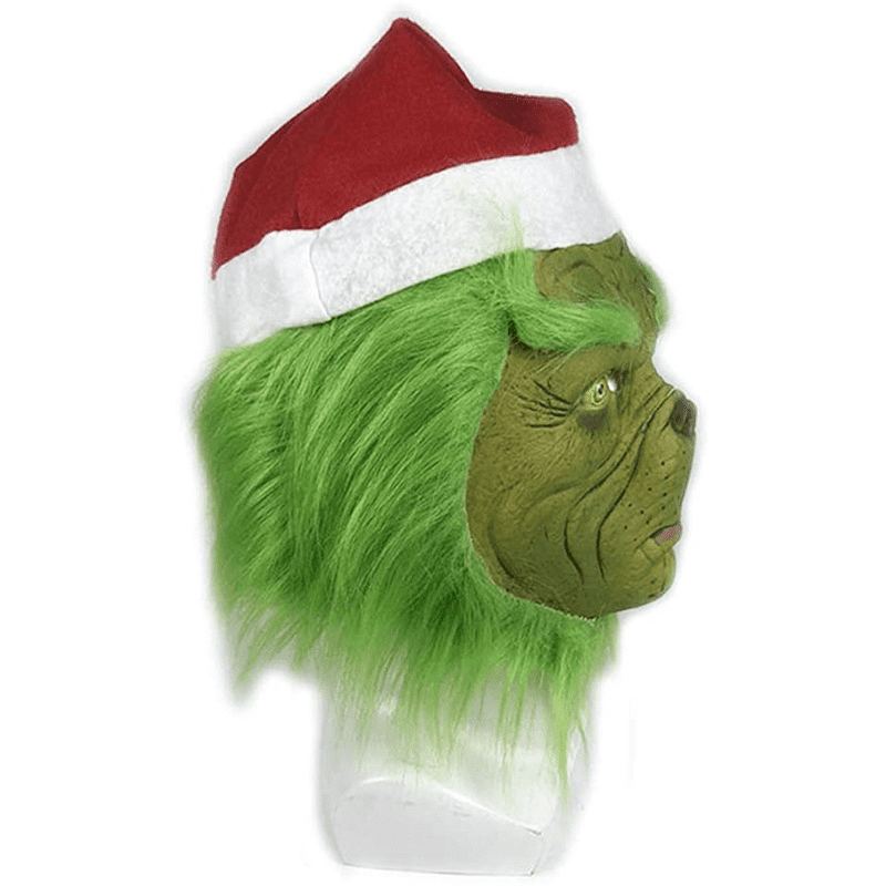Eldivenli yeşil elf yüz maskesi - Grinch