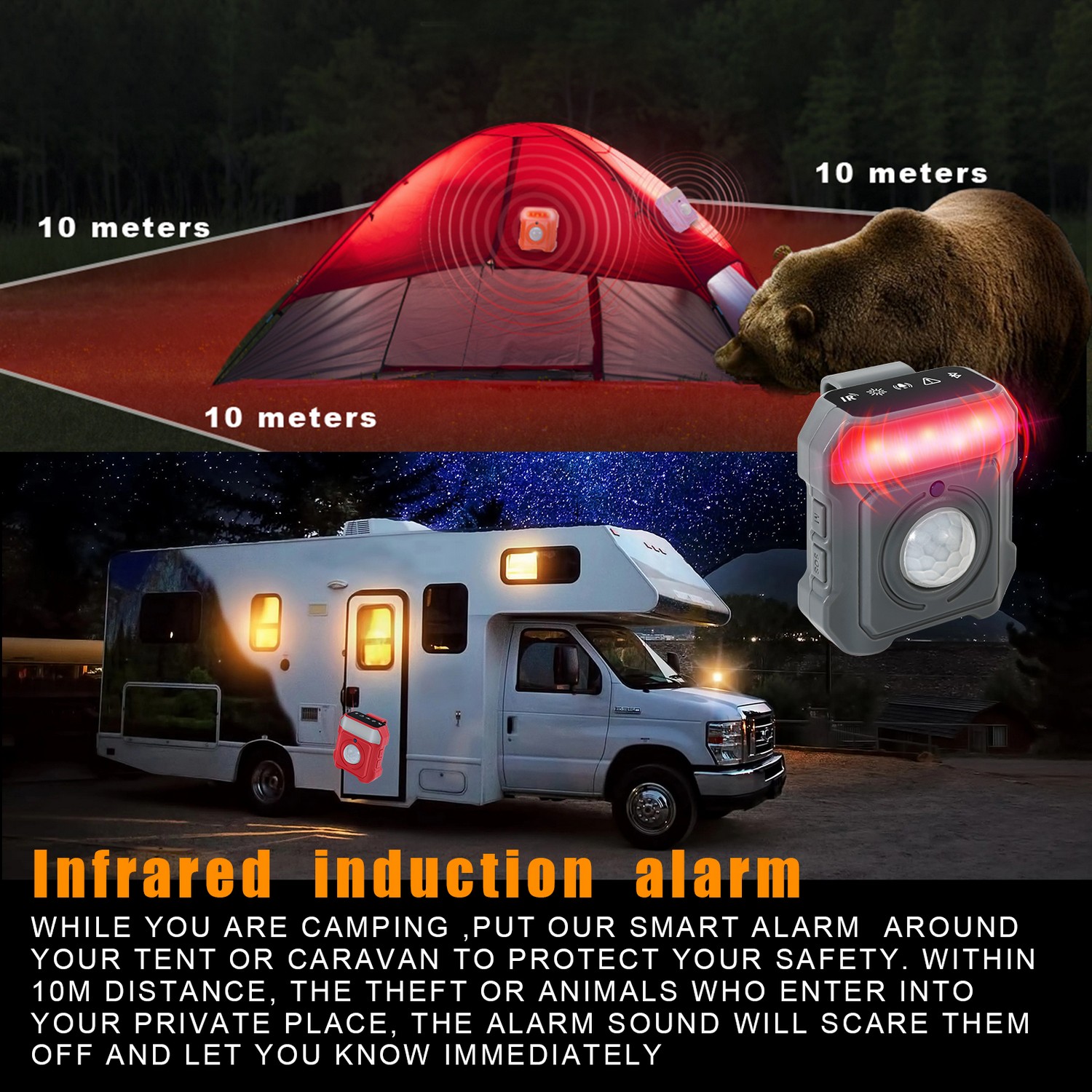 çadır kampı için alarm - PIR hareket sensörü