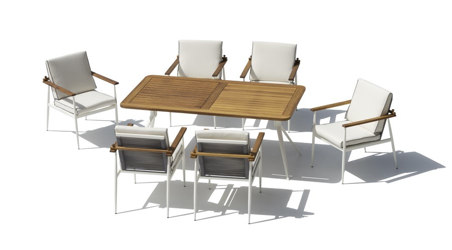 Yemek masası ve sandalye takımı - Ahşap lüks bahçe mobilyaları