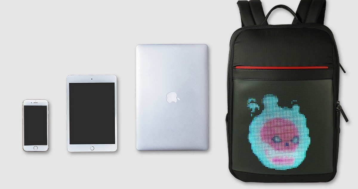 Programlanabilir ekranlı led sırt çantası