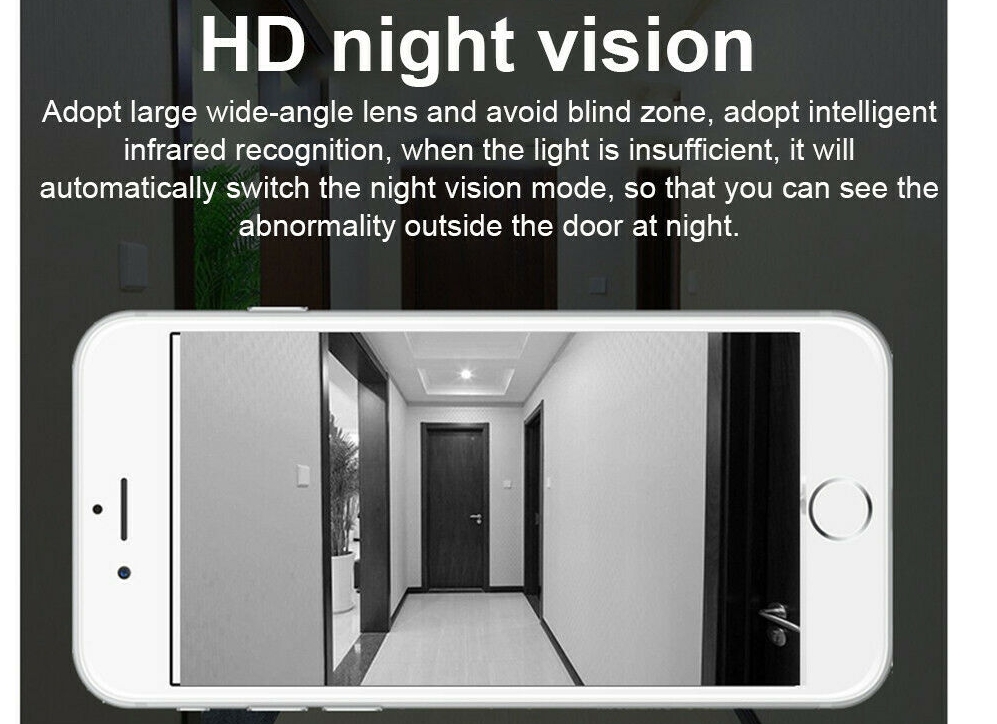 IR gece görüş görüntülü kapı zili kablosuz