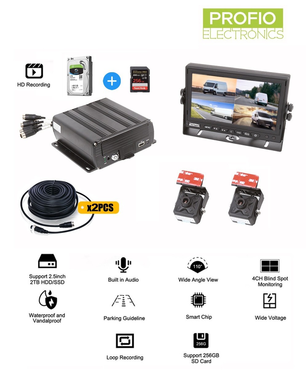 Hdd sabit diske kayıt yapabilen 4 kanallı dvr araç kamera sistemi