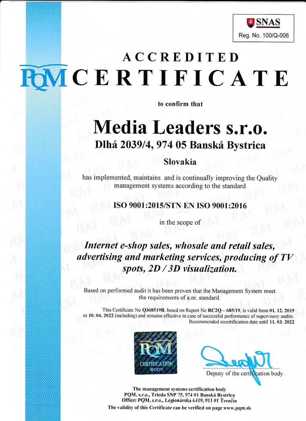 ISO sertifikası media leaders