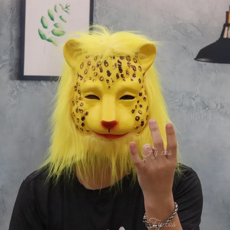 Karnaval Cadılar Bayramı için leopar lateks yüz maskeleri